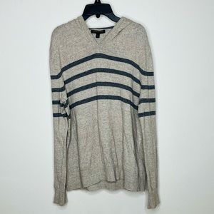 Banana Republic Striped Hooded Cotton Sweater in Men’s Size Large